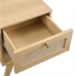 Modway Soma 1-Drawer Rattan MDF and Particleboard Nightstand in Oak