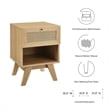 Modway Soma 1-Drawer Rattan MDF and Particleboard Nightstand in Oak