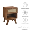 Modway Soma 1-Drawer Rattan MDF and Particleboard Nightstand in Walnut