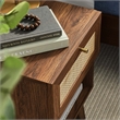 Modway Soma 1-Drawer Rattan MDF and Particleboard Nightstand in Walnut