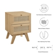 Modway Soma 2-Drawer Rattan MDF and Particleboard Nightstand in Oak