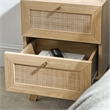 Modway Soma 2-Drawer Rattan MDF and Particleboard Nightstand in Oak