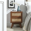 Modway Soma 2-Drawer Rattan MDF and Particleboard Nightstand in Walnut