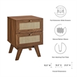 Modway Soma 2-Drawer Rattan MDF and Particleboard Nightstand in Walnut