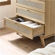 Modway Soma 5-Drawer Rattan MDF and Particleboard Chest in Oak