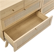 Modway Soma 8-Drawer Rattan MDF and Particleboard Dresser in Oak