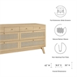 Modway Soma 8-Drawer Rattan MDF and Particleboard Dresser in Oak
