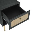 Modway Chaucer Modern Particleboard and Rattan Nightstand in Black