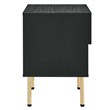 Modway Chaucer Modern Particleboard and Rattan Nightstand in Black