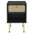 Modway Chaucer Modern Particleboard and Rattan Nightstand in Black