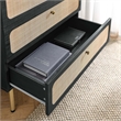 Modway Chaucer 3-Drawer Particleboard and Rattan Chest in Black