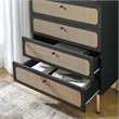 Modway Chaucer 5-Drawer Particleboard and Rattan Chest in Black