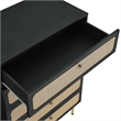 Modway Chaucer 5-Drawer Particleboard and Rattan Chest in Black