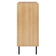 Modway Chaucer 5-Drawer Particleboard and Rattan Chest in Oak