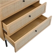Modway Chaucer 5-Drawer Particleboard and Rattan Chest in Oak