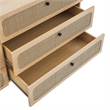 Modway Chaucer 6-Drawer Particleboard and Rattan Dresser in Oak