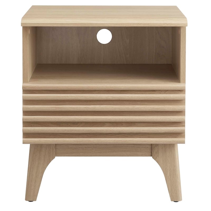 Modway Render Modern Particleboard Wood Nightstand - Oak Finish