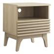 Modway Render Modern Particleboard Wood Nightstand - Oak Finish