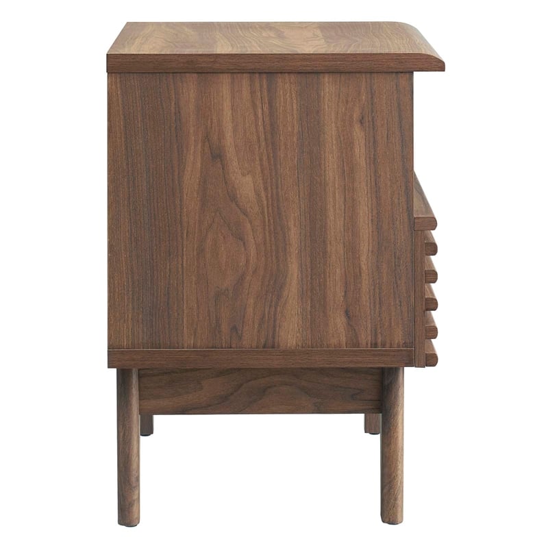 Modway Render Modern Particleboard Wood Nightstand - Walnut Finish