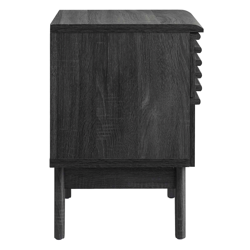modway render modern particleboard wood nightstand in charcoal finish
