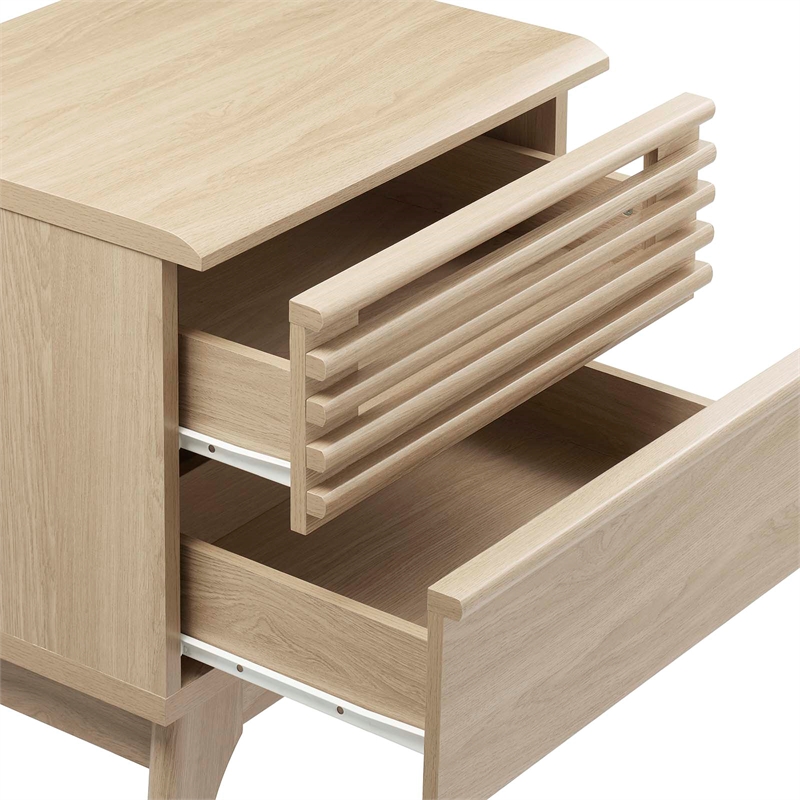 Modway Render Modern Particleboard Wood Nightstand in Oak Finish