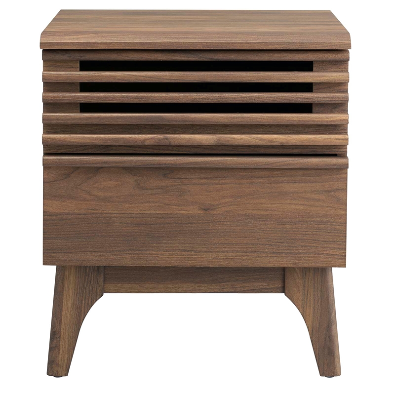 Modway Render Modern Particleboard Wood Nightstand in Walnut Finish