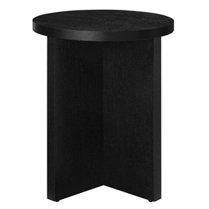 Modway Silas Round Modern Wood Side Table with X-Shaped Base in Black