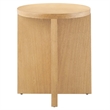 Modway Silas Round Modern Wood Side Table with X-Shaped Base in Natural