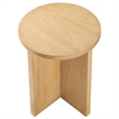 Modway Silas Round Modern Wood Side Table with X-Shaped Base in Natural