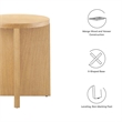 Modway Silas Round Modern Wood Side Table with X-Shaped Base in Natural