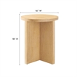 Modway Silas Round Modern Wood Side Table with X-Shaped Base in Natural