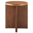 Modway Silas Round Modern Wood Side Table with X-Shaped Base in Walnut