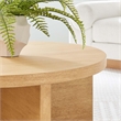 Modway Silas Round Modern  Wood Coffee Table with X-Shaped Base in Natural