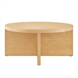 Modway Silas Round Modern  Wood Coffee Table with X-Shaped Base in Natural