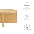 Modway Silas Round Modern  Wood Coffee Table with X-Shaped Base in Natural
