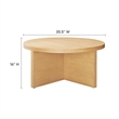 Modway Silas Round Modern  Wood Coffee Table with X-Shaped Base in Natural