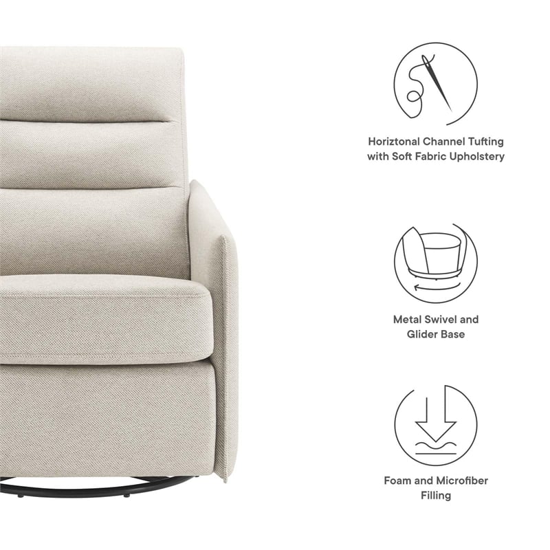 Modway Etta Upholstered Polyester Fabric Lounge Chair in Oatmeal