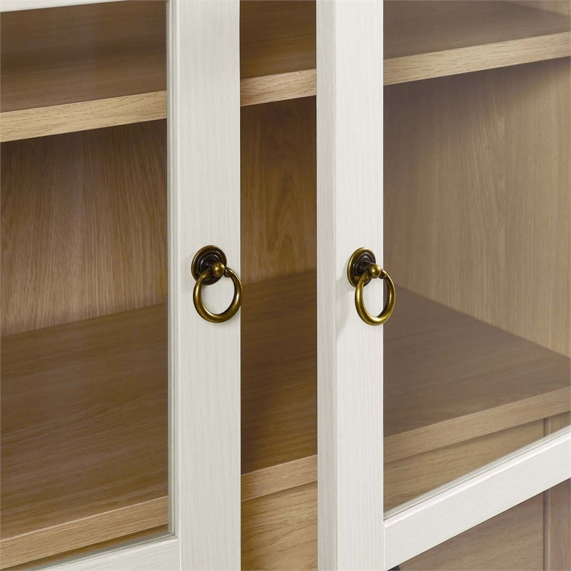 Modway Nolan Wood Tall Storage Display Cabinet in White and Oak