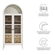 Modway Nolan Wood Tall Storage Display Cabinet in White and Oak