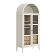 Modway Nolan Wood Tall Storage Display Cabinet in White and Oak