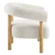 Modway Sable Upholstered Modern Fabric Armchair in Ivory and Natural