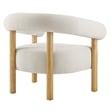 Modway Sable Upholstered Modern Fabric Armchair in Ivory and Natural