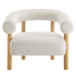 Modway Sable Upholstered Modern Fabric Armchair in Ivory and Natural