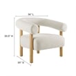 Modway Sable Upholstered Modern Fabric Armchair in Ivory and Natural