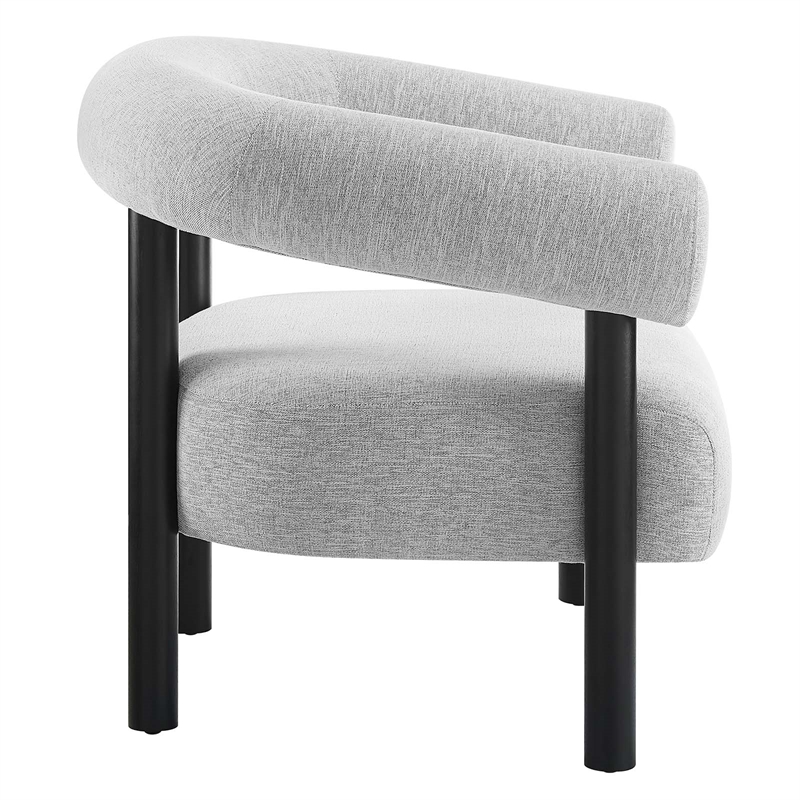 Modway Sable Upholstered Modern Fabric Armchair in Light Gray and Black