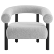 Modway Sable Upholstered Modern Fabric Armchair in Light Gray and Black