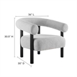 Modway Sable Upholstered Modern Fabric Armchair in Light Gray and Black