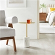 Modway Lyric Round Side Table in White Brass