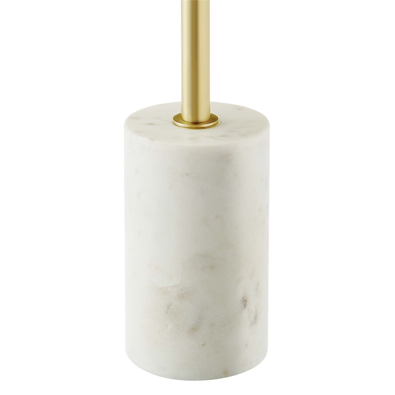 Modway Lyric Round Side Table in White Brass