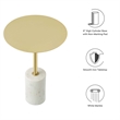 Modway Lyric Round Side Table in White Brass